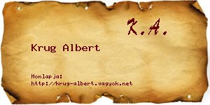 Krug Albert névjegykártya